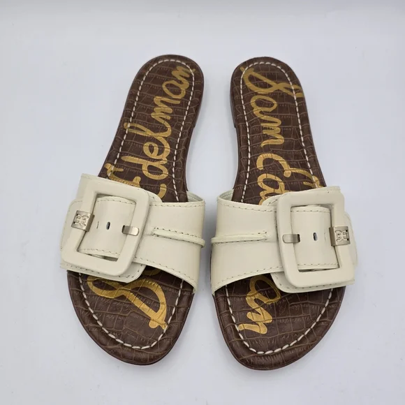 Sam Edelman Gaige Flat Slide Sandals, Modern Ivory, Women's 10.5, Like New! - Picture 4 of 12